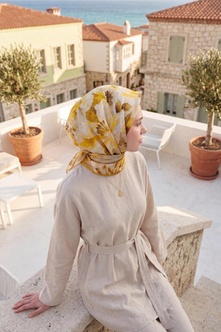 Soft Eşarp Suluboya Hardal 90x90