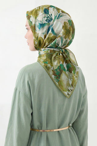 Soft Eşarp Suluboya Parlak Yeşil 90x90