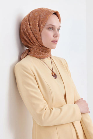 Soft Eşarp Taba 90x90 | Silk Home