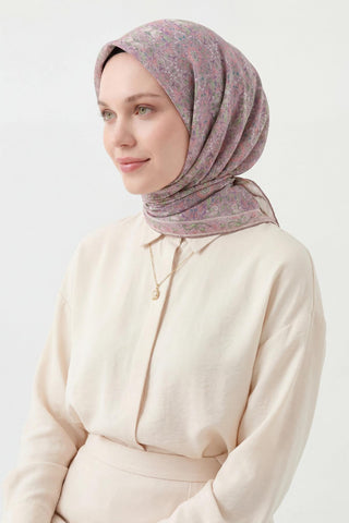 Soft Eşarp Uçuk Lila 90x90 - Soft Eşarp - | Silk Home