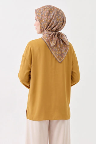 Soft Eşarp Vintage Floral Açık Vizon