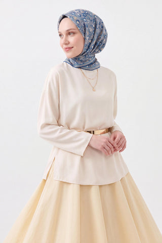 Soft Eşarp Vintage Floral Gri - Soft Eşarp - | Silk Home