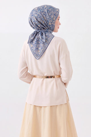 Soft Eşarp Vintage Floral Gri