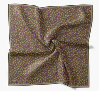 Soft Eşarp Vintage Floral Haki - Soft Eşarp - | Silk Home