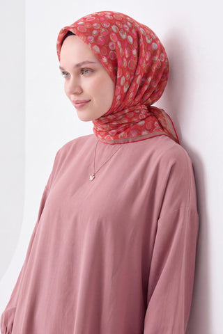 Soft Eşarp Vintage Floral Kırmızı