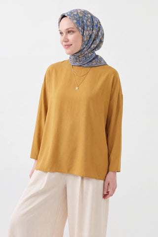 Soft Eşarp Vintage Floral Mavi Gri