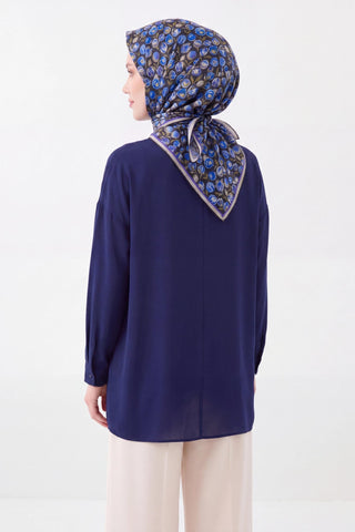 Soft Eşarp Vintage Floral Siyah - Soft Eşarp - | Silk Home