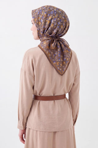 Soft Eşarp Vintage Floral Taba