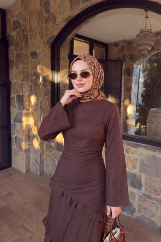 Soft Eşarp Vintage Floral Tarçın