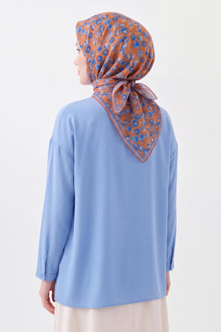Soft Eşarp Vintage Floral Turuncu - Soft Eşarp - | Silk Home