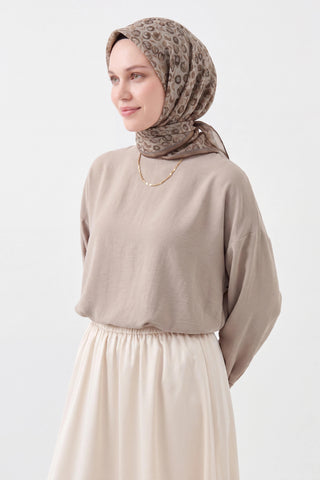 Soft Eşarp Vintage Floral Vizon