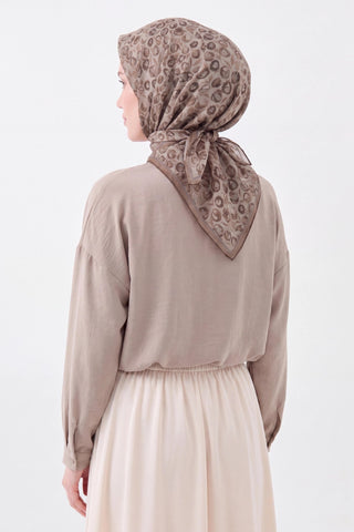 Soft Eşarp Vintage Floral Vizon