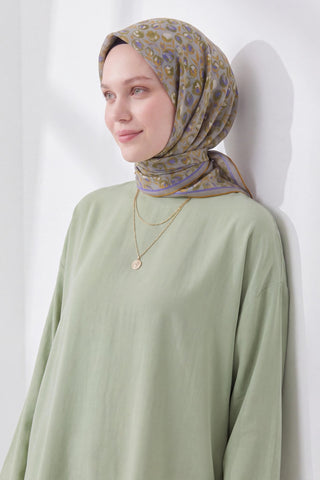 Soft Eşarp Vintage Floral Yeşil