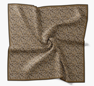 Soft Eşarp Vintage Floral Yeşil Kahve - Soft Eşarp - | Silk Home