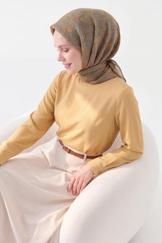 Soft Eşarp Vintage Flow Hardal