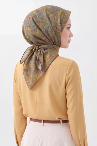 Soft Eşarp Vintage Flow Hardal