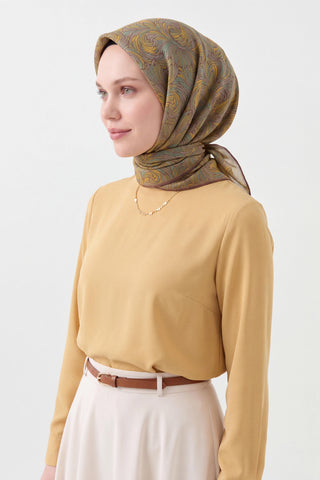 Soft Eşarp Vintage Flow Hardal