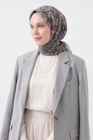 Soft Eşarp Vintage Flow Koyu Gri