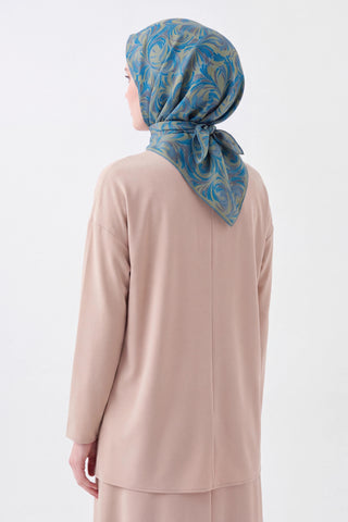Soft Eşarp Vintage Flow Koyu Turkuaz