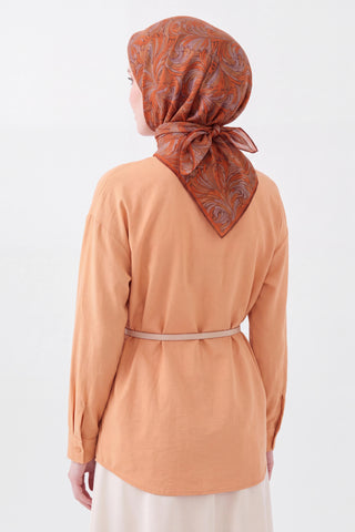 Soft Eşarp Vintage Flow Koyu Turuncu