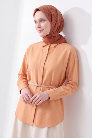 Soft Eşarp Vintage Flow Koyu Turuncu