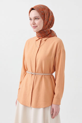 Soft Eşarp Vintage Flow Koyu Turuncu