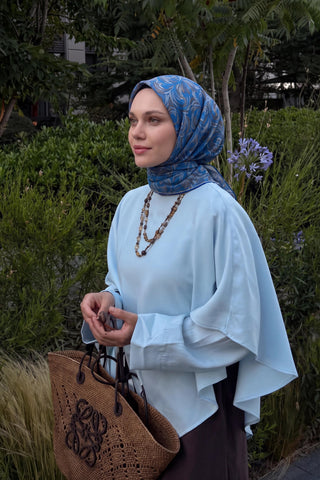 Soft Eşarp Vintage Flow Mavi