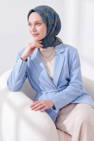 Soft Eşarp Vintage Flow Saks Mavisi
