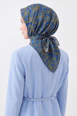 Soft Eşarp Vintage Flow Saks Mavisi