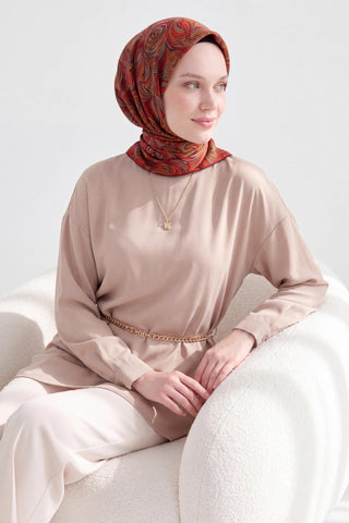 Soft Eşarp Vintage Flow Turuncu - Soft Eşarp - | Silk Home