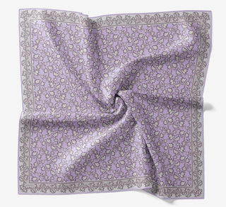 Soft Eşarp Yaprak Desen Lila 90x90 - Soft Eşarp - | Silk Home
