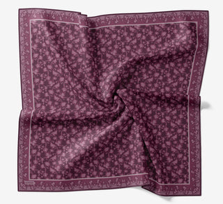 Soft Eşarp Yaprak Desen Mürdüm 90x90 - Soft Eşarp - | Silk Home