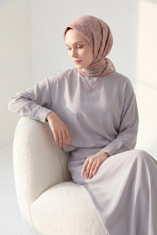 Soft Eşarp Yaprak Desen Pembe 90x90 - Soft Eşarp - | Silk Home