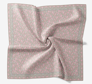 Soft Eşarp Yaprak Desen Pembe 90x90 - Soft Eşarp - | Silk Home