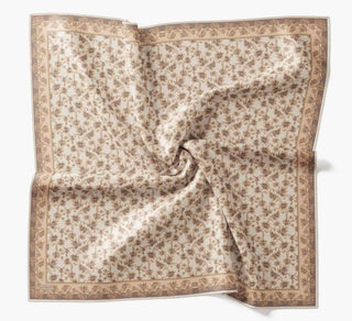 Soft Eşarp Yaprak Desen Taş 90x90 - Soft Eşarp - | Silk Home