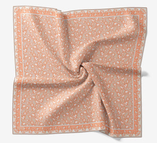 Soft Eşarp Yaprak Desen Yavruağzı 90x90 - Soft Eşarp - | Silk Home