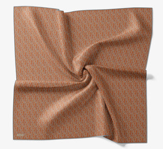 Soft Eşarp Zincir Desen Koyu Turuncu 90x90