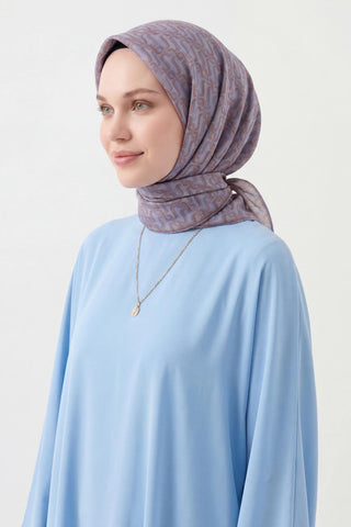 Soft Eşarp Zincir Desen Lila 90x90