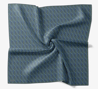 Soft Eşarp Zincir Desen Mavi 90x90