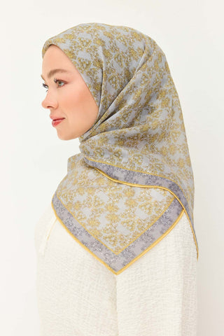 Tencel Monare Eşarp Garden Koyu Gri - Monare Eşarp - | Silk Home