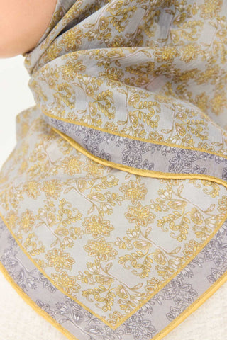 Tencel Monare Eşarp Garden Koyu Gri - Monare Eşarp - | Silk Home
