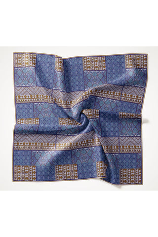 Tencel Monare Eşarp Osmanlı Desen Mavi 90X90