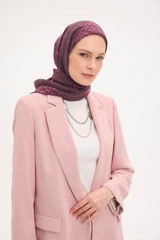 Tencel Monare Eşarp Osmanlı Desen Mürdüm 90X90