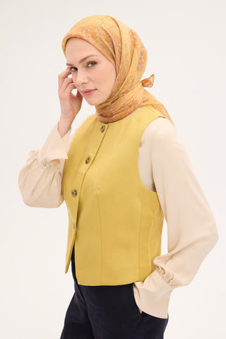 Tencel Monare Eşarp Osmanlı Desen Sarı Turuncu 90X