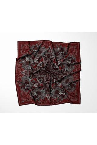 Tencel Monare Eşarp Şal Desen Bordo 90x90
