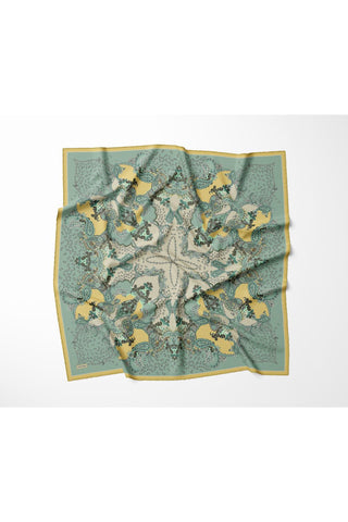 Tencel Monare Eşarp Şal Desen Çağla Yeşili 90x90