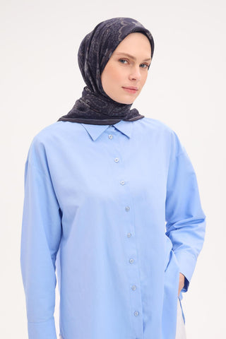 Viscose Velora Scarf, Four Seasons, Baroque Floral Pattern, Espresso, 90x90 cm 