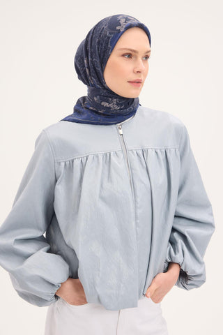 Viscose Velora Scarf, Four Seasons, Baroque Floral Pattern, Espresso, 90x90 cm 