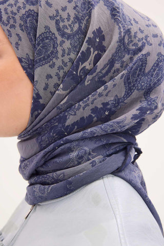 Tencel Monare Eşarp Şal Desen Indigo 90x90