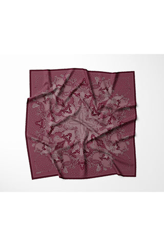 Tencel Monare Eşarp Şal Desen Koyu Fuşya 90x90